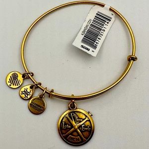 NEW Alex and Ani POLAR EXPRESS POCKET WATCH Gold Charm Bangle Bracelet NWT